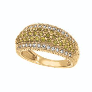 1.01 Ct Natural White and Yellow Diamond Ring